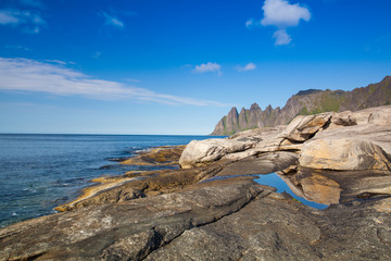 Fototapeta na wymiar On the coast on Senja island,Norway