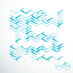 Abstract wavy lines rhythm pattern. Vector technical background, artistic graphic illustration.