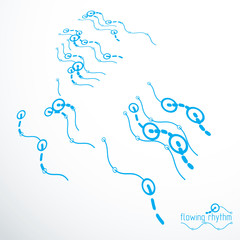 Futuristic abstract vector technology background. Abstract wavy lines pattern, art graphic illustration.