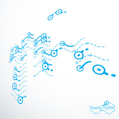 Flowing rhythm, abstract wave lines vector background for use in graphic and web design.