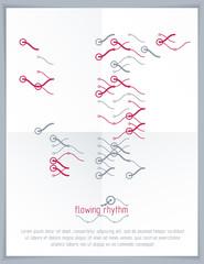 Abstract wavy lines vector illustration. Graphic template, advertising poster. Technological pattern.