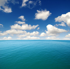 Blue sea water surface