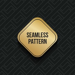 Abstract concept vector monochrome geometric pattern. Dark blue, gold minimal background. Creative illustration template. Seamless stylish texture. For wallpaper, surface, web design, textile, decor.