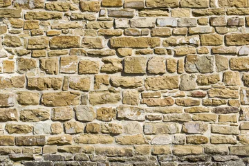 Tuinposter Steen Antique (old) natural stone wall, background, texture or pattern. Stone wall rustic texture. Wall with bricks of italian stones.