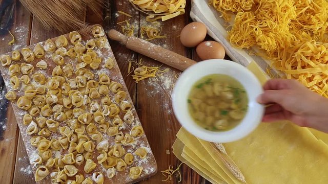 Tortellini - Meat dumplings in broth