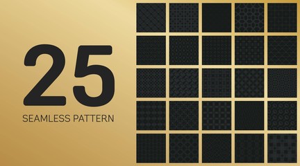 Abstract concept vector monochrome geometric pattern. Dark blue, gold minimal background. Creative illustration template. Seamless stylish texture. For wallpaper, surface, web design, textile, decor.