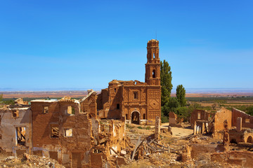 remains of the old town of Belchite, Spain
