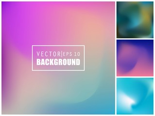 Abstract Creative concept vector multicolored blurred background set. For Web and Mobile Applications, art illustration template design, business infographic and social media, modern decoration