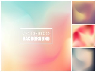 Abstract Creative concept vector multicolored blurred background set. For Web and Mobile Applications, art illustration template design, business infographic and social media, modern decoration