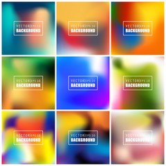 Abstract Creative concept vector multicolored blurred background set. For Web and Mobile Applications, art illustration template design, business infographic and social media, modern decoration
