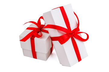 two white gift boxes