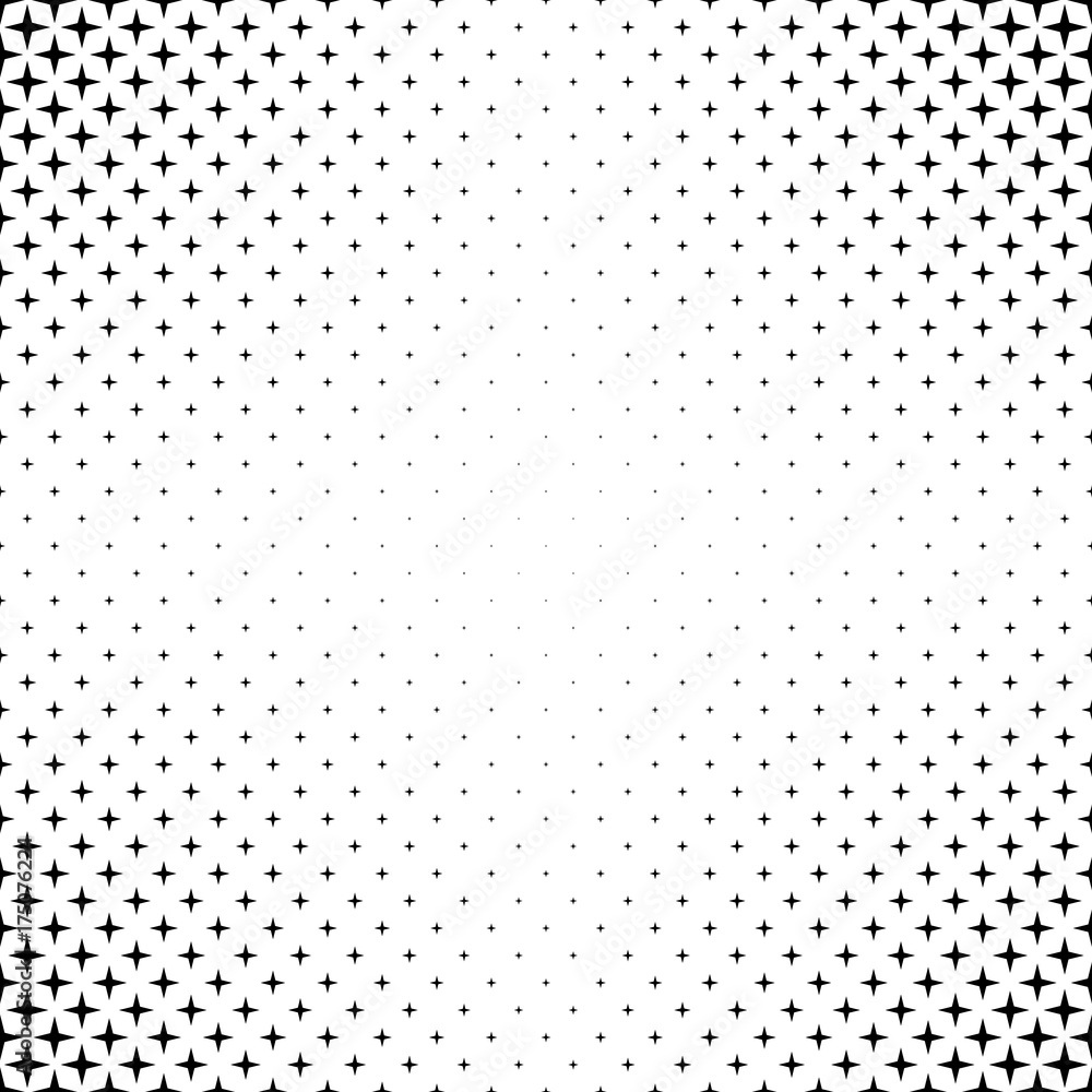 Poster monochrome star pattern - abstract vector background design from geometric shapes