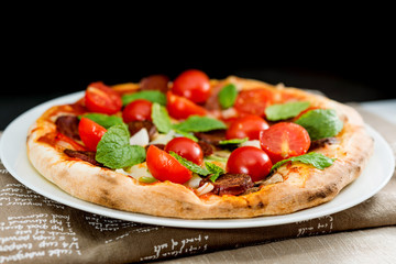 tasty pizza on a the table