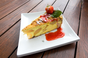 one slice of pie dessert ready to eat