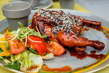 delicious chicken on white plate