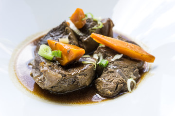 Red wine cock-delicious french recipe coq au vin