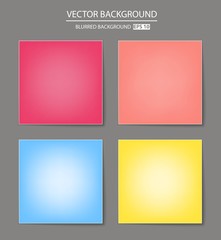 Naklejka premium Abstract Creative concept vector multicolored blurred background set. For Web and Mobile Applications, art illustration template design, business infographic and social media, modern decoration