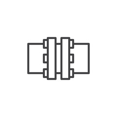 Pipe Flange line icon, outline vector sign, linear style pictogram isolated on white. Symbol, logo illustration. Editable stroke