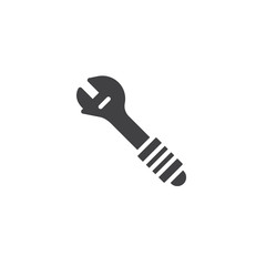Adjustable wrench icon vector, filled flat sign, solid pictogram isolated on white. Symbol, logo illustration.