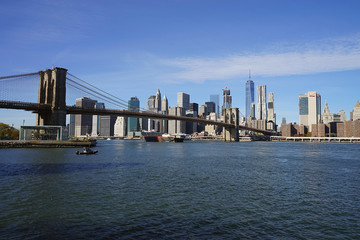 Fototapeta na wymiar Brooklyn Bridge New York Manhattan Hudson River