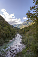 Fototapeta na wymiar Isonzo River in Giulian Alps