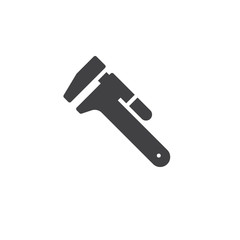 Gas pipe wrench icon vector, filled flat sign, solid pictogram isolated on white. Symbol, logo illustration.