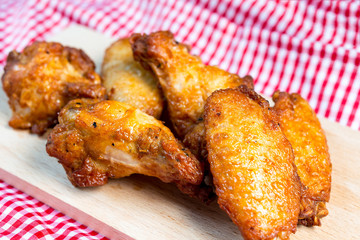 fried chicken wings on table