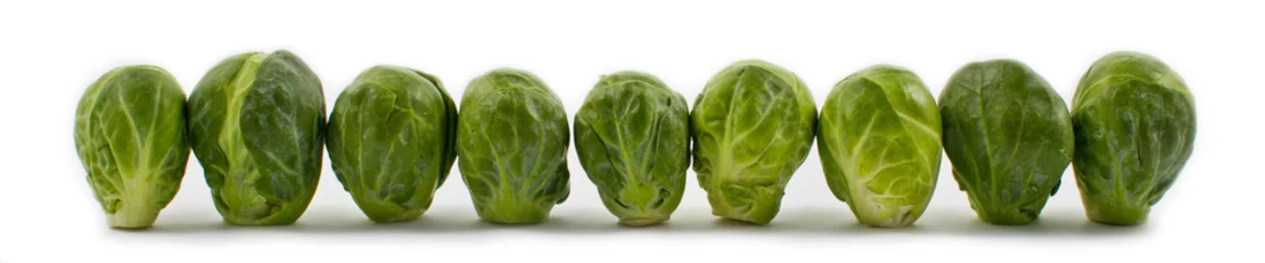 Photo sur Plexiglas Légumes frais Choux de Bruxelles alignés