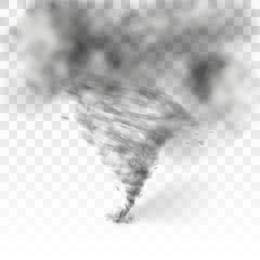 Realistic Tornado Swirl Isolated On White Background - obrazy, fototapety, plakaty