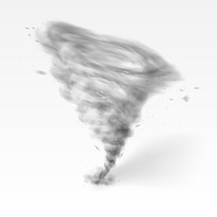 Realistic Tornado Swirl Isolated On White Background