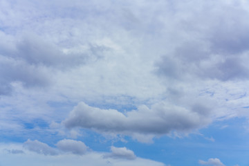 Beautiful white clouds and blue sky background