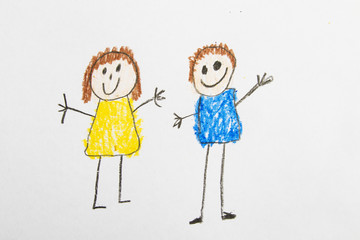 Kid Drawing: Friends