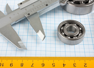 setsquare and calliper with bearing