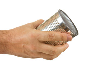 Food can in hand