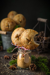 apple pie pops, dark background,