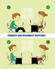 Guy and boy sitting in wrong and right ways