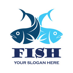 fish logo with text space for your slogan / tagline, . vector illustration