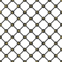 Gold glitter rhomb seamless pattern. Vector