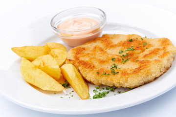 schnitzel with potatoes