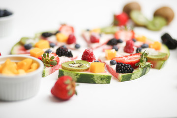 Delicious Watermelon Fruit Pizzas