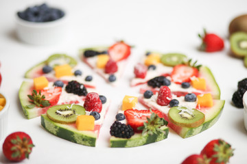 Delicious Watermelon Fruit Pizzas