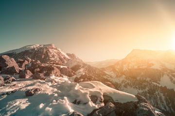 Schnee-Berg-Landschaft