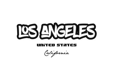 United States los angeles california city graffitti font typography design