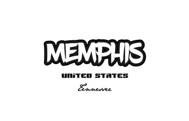 United States memphis tennessee city graffitti font typography design