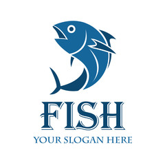 fish logo with text space for your slogan / tagline, . vector illustration