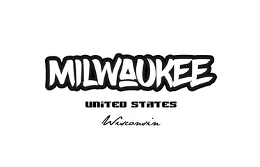 United States milwaukee wisconsin city graffitti font typography design