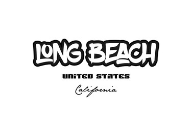 United States long beach california city graffitti font typography design