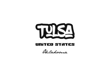 Obraz premium United States tulsa oklahoma city graffitti font typography design