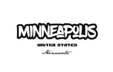 United States minneapolis minnesota city graffitti font typography design