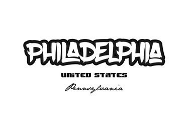 United States philadelphia pennsylvania city graffitti font typography design